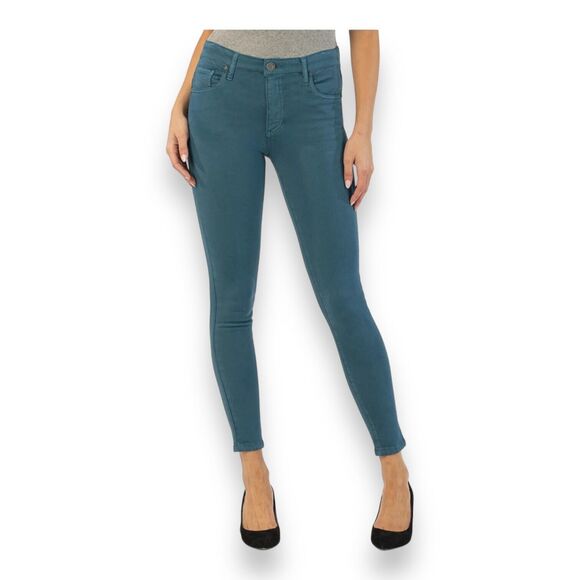 New KUT FROM THE KLOTH High Rise Mia Toothpick Skinny Jeans 8 Ocean Blue Jeans - Picture 2 of 16